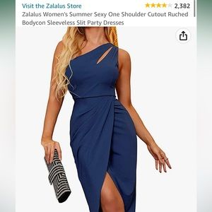 NWT Navy One-Shoulder Cocktail Dress